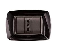 10PZ PLACCA PLACCHETTA NERA COPRINTERRUTTORE 3 MODULI ELETTROCANALI ECL2983N