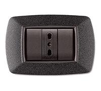 elettrocanali placca MY LIFE 3 POSTI VULCAN, Nero