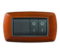 ELETTROCANALI placca MY LIFE 4 POSTI LEGNO CHIARO