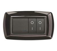 20 PZ PLACCA PLACCHETTA NERA NERO COPRINTERRUTTORE 4 MODULI ECL2984N