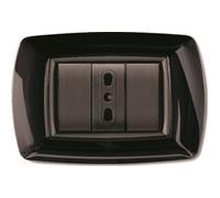 ELETTROCANALI Placca Placchetta Elettrica Copri Interruttore 4P Nero ECL2984N