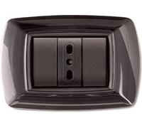 ELETTROCANALI Placca Placchetta Elettrica Copri Interruttore 7P Nero ECL2987 NG