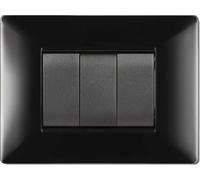 Placca Placchetta Elettrica Copri Interruttori 4P Nero ECL2884N ELETTROCANALI