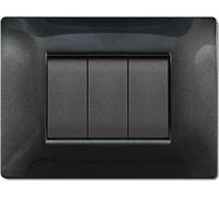 ELETTROCANALI Placca Placchetta Elettrica Copri Interruttori 4P Nero ECL2884NG