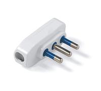 Elettrocanali spina piatta salvaspazio10A bianca 2p + T