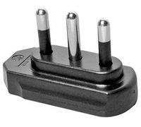 Elettrocanali spina piatta salvaspazio16A nera 2p + T