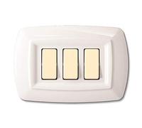 ELETTROCANALI TONDO' PLACCA MOD. MAGIC PLAST. 3P. BIANCA Serie TONDÒ in termoplastica. A 3 posti Colore bianco PZ