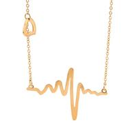 Elettrocardiogramma del battito cardiaco della personalità di moda Catena di blocco in acciaio al titanio in oro 18 carati semplice collana di temperamento in stile corto per le donne