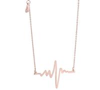 Elettrocardiogramma del battito cardiaco della personalità di moda Catena di blocco in acciaio al titanio in oro 18 carati semplice collana di temperamento in stile corto per le donne