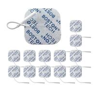 Elettrodi compatibili con TENS EMS con connettore 2 mm tipo Pigtail (Clavija) Boston Tech, riutilizzabili, aderenza ottimale, senza uso di gel, 12 cuscinetti da 5 x 5 cm