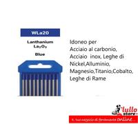 Elettrodi tungsteno TIG Puro Cerio Torio Lantanio vari diametri e confezioni
