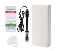 Elettrodo industriale BNC per pH per acquari da laboratorio, misuratore idroponico 0,00-14,00 pH, include polveri di calibrazione nero, tester per cavi da 1,2 m (300 cm)