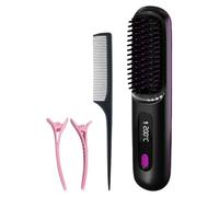 Elettrodomestici per lo styling dei capelli, spazzola lisciante per capelli, anti-scottatura, senza fili, portatile, 3 impostazioni di temperatura, pettine per tutti i tipi di capelli