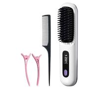 Elettrodomestici per lo styling dei capelli, spazzola lisciante per capelli, anti-scottatura, senza fili, portatile, 3 impostazioni di temperatura, pettine per tutti i tipi di capelli