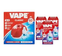 Elettroemanatore Liquido Classic con Ricarica Liquida 60 Notti, Diffusore Antizanzare + 3x Ricarica Liquida Mosche-Zanzare, Protezione per 480 ore, Protegge dalle Mosche, Zanzare Comuni e Tigre