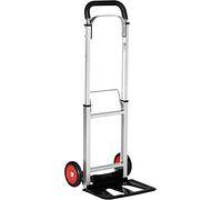 ELETTROFERROITALIA Carrello Portapacchi Pieghevole in Alluminio e Acciaio con Maniglia Telescopica e 2 Ruote in EVA, Carico Massimo 90kg, 37x42x107 cm