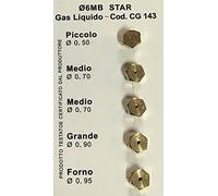 ELETTROGEA Ugelli Gpl 6 MB Universale Diametro mm. 6Mb, Tipo gas Gpl bombola (GRANDE, 2 MEDI, PICCOLO, FORNO)