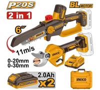 Elettrogena Batteria + Forbice INGCO + 2 Batt. 2Ah + Caricabatterie + Valigetta