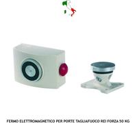 ELETTROMAGNETE BIANCO ANTINCENDIO X PORTA TAGLIAFUOCO TRAZIONE 50 KG ALIM. 24 V