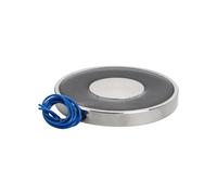 Elettromagnete, tensione di lavoro 12±2V, valore massimo di aspirazione 25kg/245N, 80x10mm. L'elettromagnete a ventosa rotonda