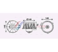Elettromotore, Ventilatore abitacolo AVA COOLING TO8735 per AVENSIS 2 1997-2