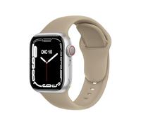 ELETTRONEO C1B Cinturino per Apple Watch Ultra 2 49mm, Serie 10 46mm, 9 8 7 45mm 41mm, SE 6 5 4 44mm 40mm, 3 2 1 42mm 38mm Donna Uomo Band Bracciale Sport Silicone,Travertino