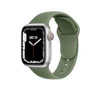 ELETTRONEO C1B Cinturino per Apple Watch Ultra 2 49mm, Serie 10 46mm, 9 8 7 45mm 41mm, SE 6 5 4 44mm 40mm, 3 2 1 42mm 38mm Donna Uomo Band Bracciale Sport Silicone,Verde Oliva