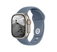 ELETTRONEO SB Cinturino per Apple Watch Ultra 2 49mm, Serie 10 46mm, 9 8 7 45mm 41mm, SE 6 5 4 44mm 40mm, 3 2 1 42mm 38mm Donna Uomo Band Bracciale Sport Silicone, Blu Tempesta