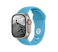 ELETTRONEO SB Cinturino per Apple Watch Ultra 2 49mm, Serie 10 46mm, 9 8 7 45mm 41mm, SE 6 5 4 44mm 40mm, 3 2 1 42mm 38mm Donna Uomo Band Bracciale Sport Silicone, Blu Mari Cristallini