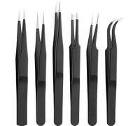 Elettronica - Vari - Kit 6 Pinzette Di Precisione A Punta Piatta A Croce E An...