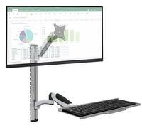 Techly Np Postazione di lavoro a parete con supporto monitor e ripiano tastiera