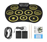 Elettronico Pieghevole Rolls Up Drum Set Pratica Pad Con Pedali E Bastoni Digitale Elettrico Drum Kit Per Principianti Elettronico Digitale Pieghevole Rolls Up Drum Set
