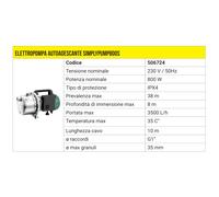 Elettropompa Autoadescante a Getto INOX Pompa Di Superficie Da Giardino ø G1''