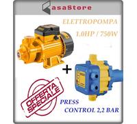 Elettropompa autoclave serbatoio cisterna 1hp/0.75kw + press control 2.2 bar