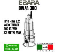 ELETTROPOMPA POMPA SOMMERGIBILE X ACQUE LURIDE DW DW VOX V230 V400 EBARA