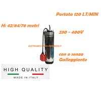 ELETTROPOMPA SOMMERSA EUROSUB 230V 400V 0,75KW 1,5KW 120lt/min ACQUE PULITE 5"