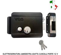 ELETTROSERRATURA AMBIDESTRA SERRATURA ELETTRICA CANCELLO PORTA ALIMEN 12 VCA IMP