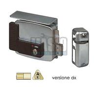 serratura elettrica per cancelli con mandata cisa 11761 - 70 - 1 destra 12v