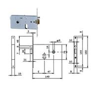 Elettroserratura da Infilare per Fasce 76 mm H 551 60 Mm, Frontale 20 mm