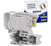 Elettroserratura da Porta Lavatrice DKS01 16(6)A 250V C00264161 per Indesit | con Codice Originale C00305602 C00299278 per Ariston - MADE IN ITALY - Garanzia di 10 Anni - MONTERAL