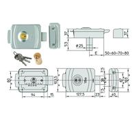 Elettroserratura per Cancelli con Cilindro Tondo 9083 - mm.50/80 DX/SX (9083) - Viro