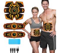 Elettrostimolatore Muscolare, Elettrostimolatore Addominali, Elettrostimolatore per Un Allenamento a Tutto Corpo, 6 modalità e 15 Intensità, 10 Ricambio Gel Pezzi