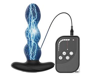 Elettrostimolatore prostatico/anale, 10 modalità di stimolazione elettrica/Estim Plug anale in silicone, stimolatore di tortura SM Sex Toys Butt Plug per donne Uomini Coppie, USB-ricaricabili