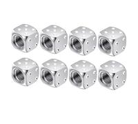 Elettrovalvola 2/8 pezzi tappi valvola pneumatici stelo pneumatico ruota stelo valvola aria copertura antipolvere for auto camion moto bici Valvola(Silver-8Pcs)