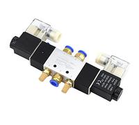 Elettrovalvola 220V Pneumatica 4V220-08 Aria 5 Vie 2 Posizioni 1/4quot; Bobina interna in lega DC 12V Elettrica DC 24V AC 110V(W 4mm Fittings,AC 220V)