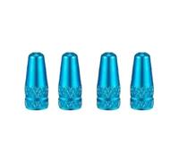 Elettrovalvola 4 tappi for valvole Presta in lega di alluminio for pneumatici da bici da corsa su strada, valvola, ruota, camera d'aria Valvola(Sky Blue)