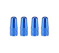Elettrovalvola 4 tappi for valvole Presta in lega di alluminio for pneumatici da bici da corsa su strada, valvola, ruota, camera d'aria Valvola(Blue)