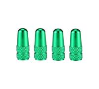 Elettrovalvola 4 tappi for valvole Presta in lega di alluminio for pneumatici da bici da corsa su strada, valvola, ruota, camera d'aria Valvola(Green)