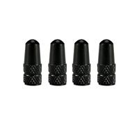 Elettrovalvola 4 tappi for valvole Presta in lega di alluminio for pneumatici da bici da corsa su strada, valvola, ruota, camera d'aria Valvola(Black)