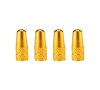 Elettrovalvola 4 tappi for valvole Presta in lega di alluminio for pneumatici da bici da corsa su strada, valvola, ruota, camera d'aria Valvola(Gold)